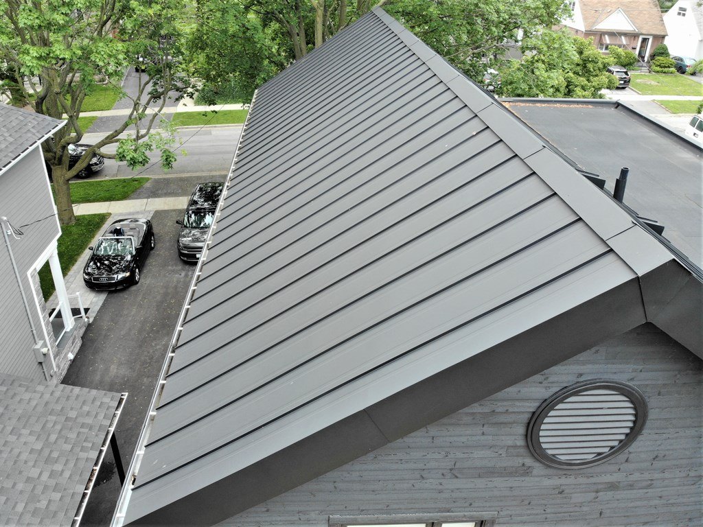Traditional standing seam metal roof