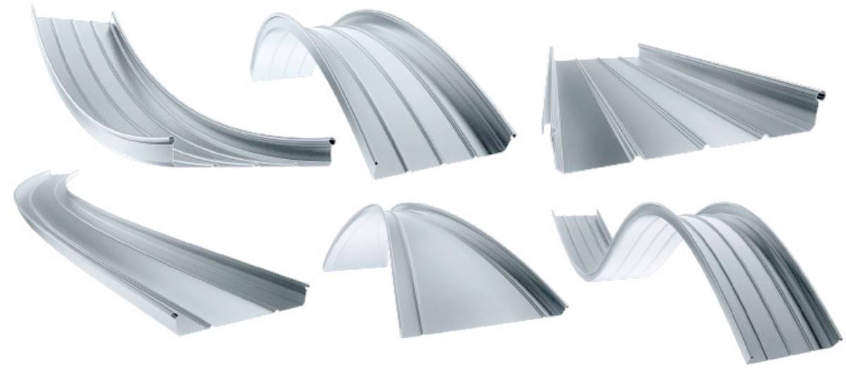 Curved standing seam profiles