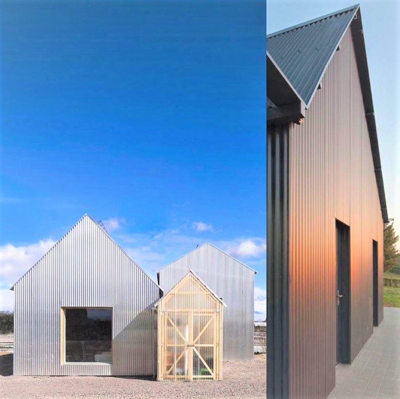 Corrugated panels for roofs and walls
