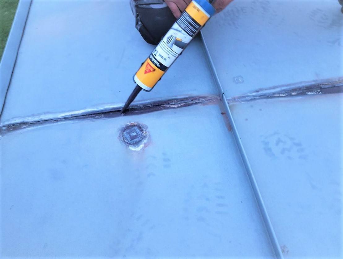 Metal roof leak repairs