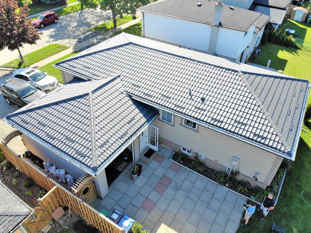 Metal tile roof project. Bloor Street and Dixie Rd.