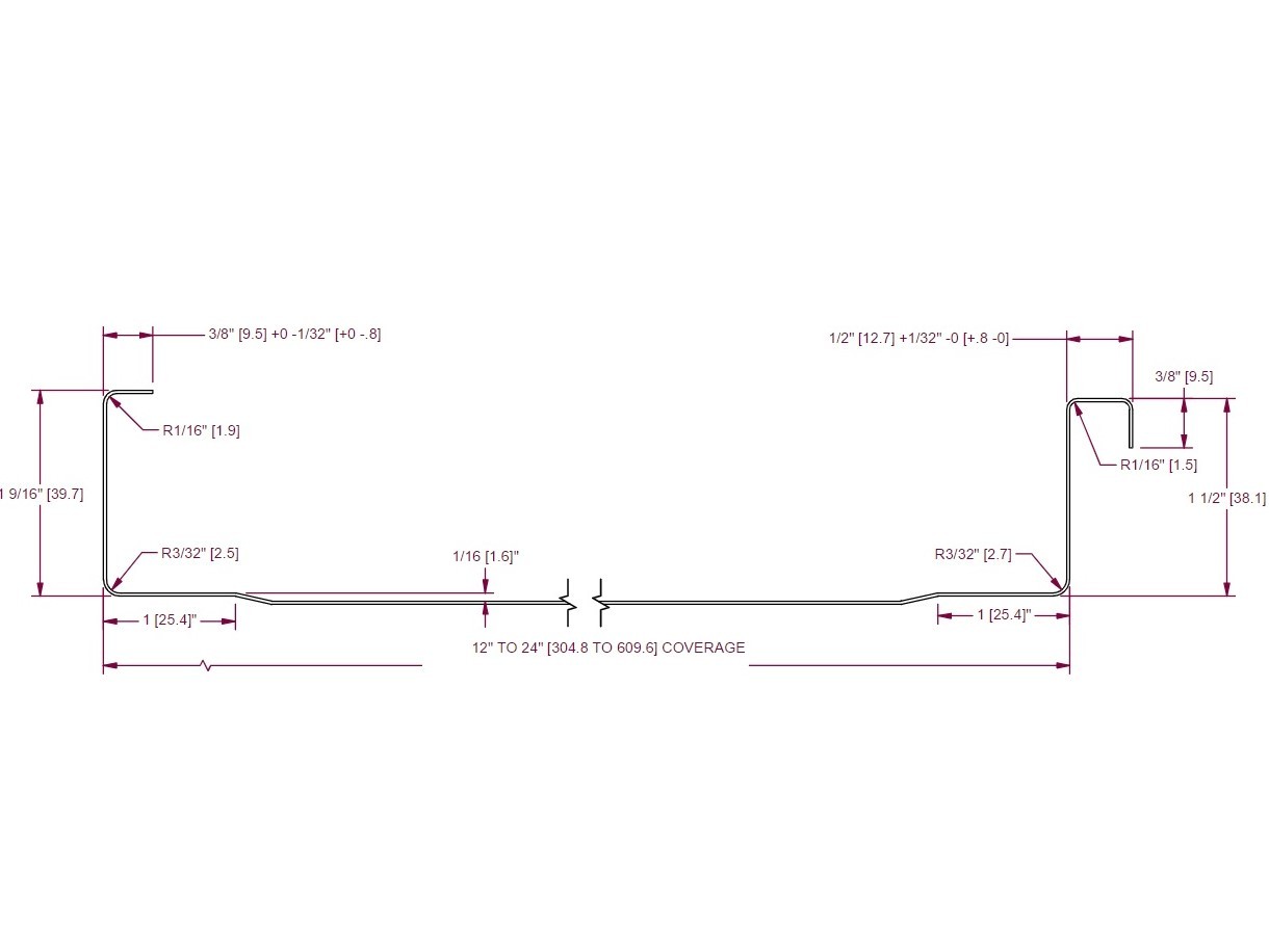 Standing Seam Mechanical Lock Profile SS150 – 1.5”