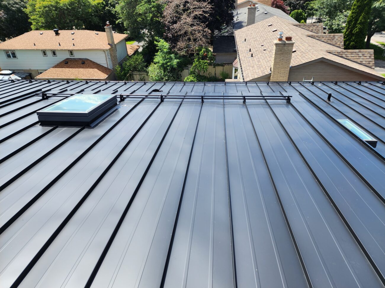 Standing seam metal roof detail, Aurora Ontario