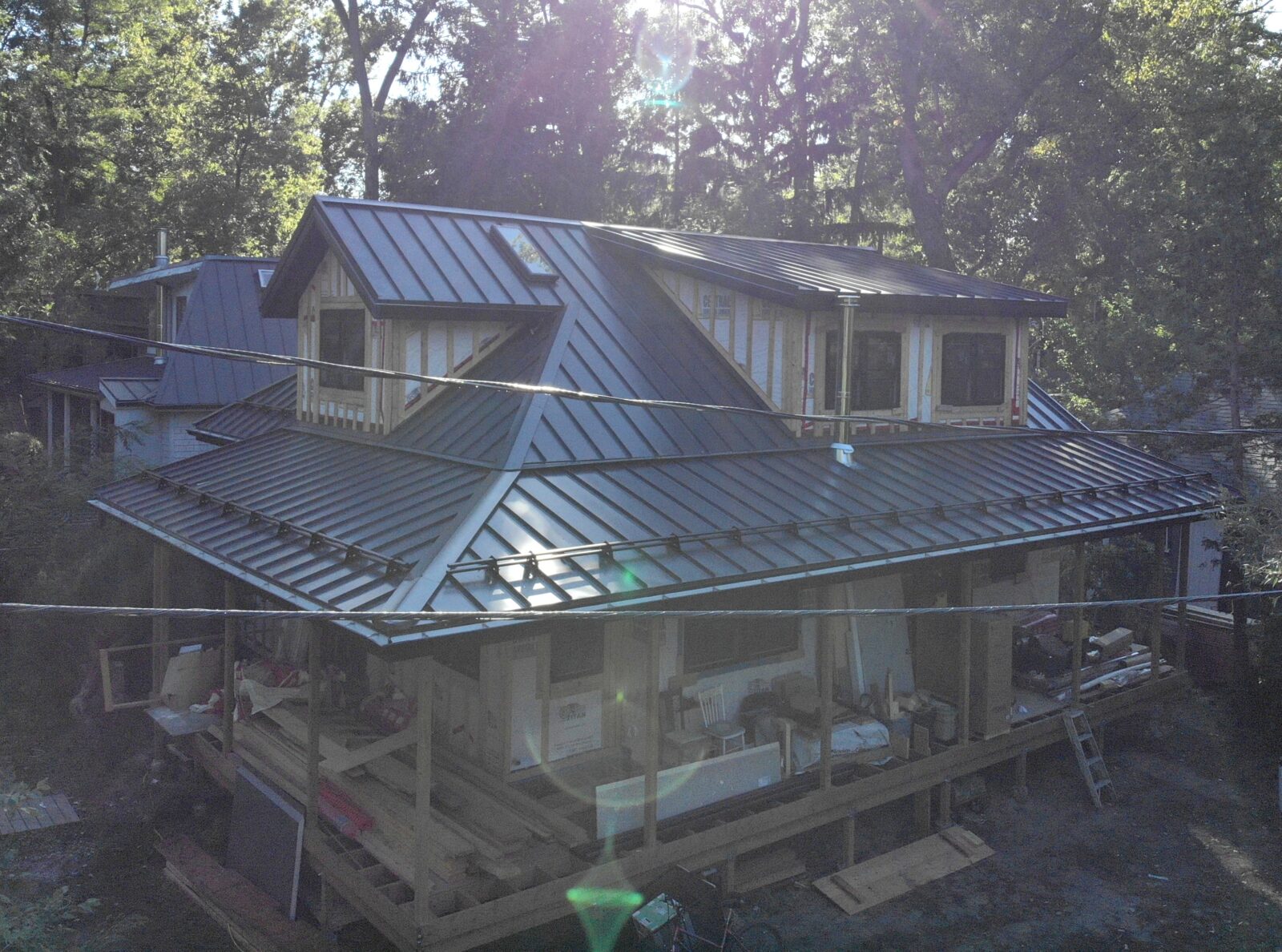 Snap-lock standing seam roof panel detail, Milton Ontario residential project