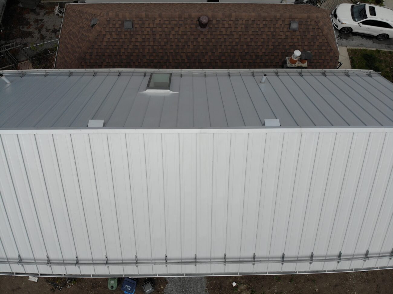 Mechanical lock standing seam Galvalume roof panel and seam detail, North York Toronto